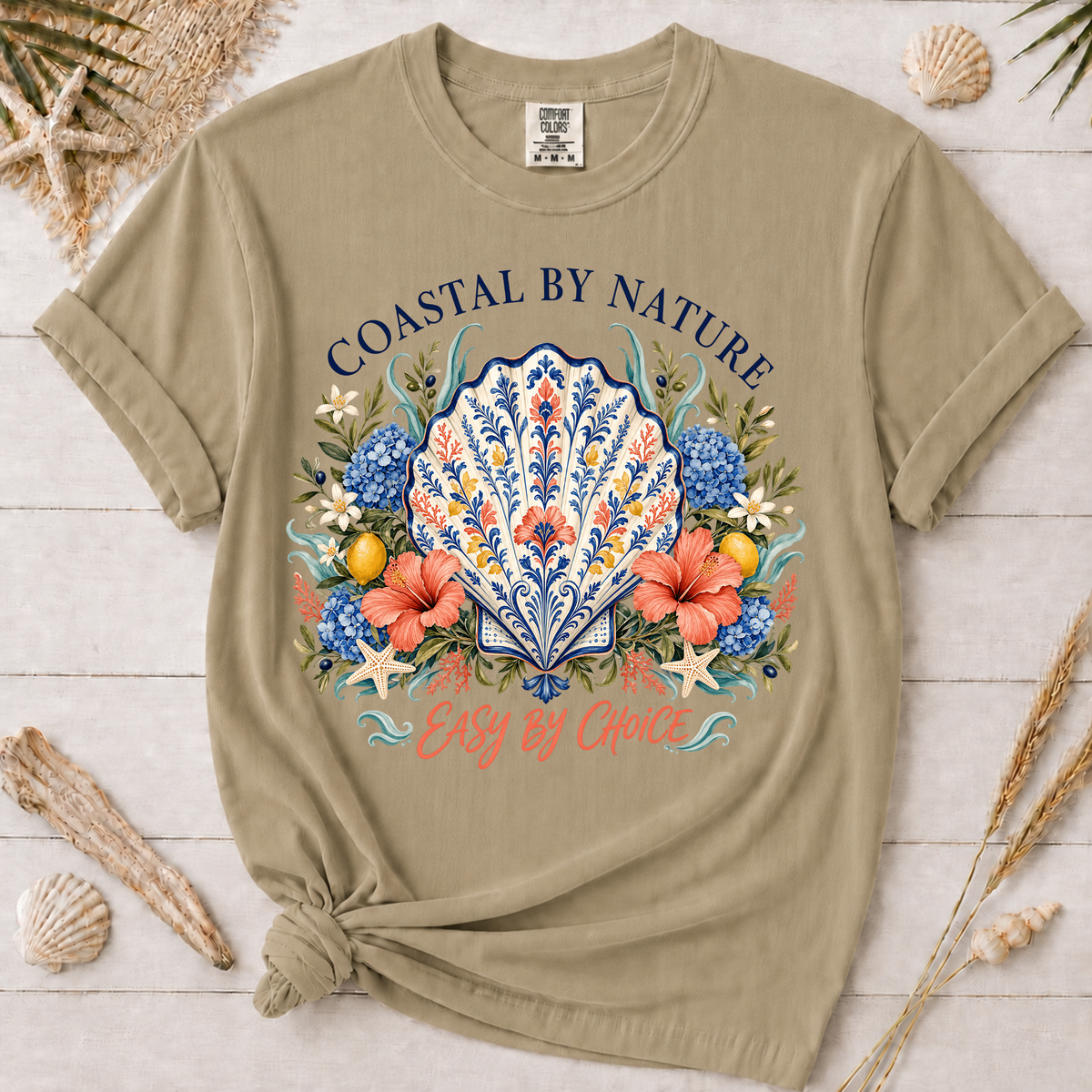 Coastal by Nature Easy by Choice Seashell Graphic Tee