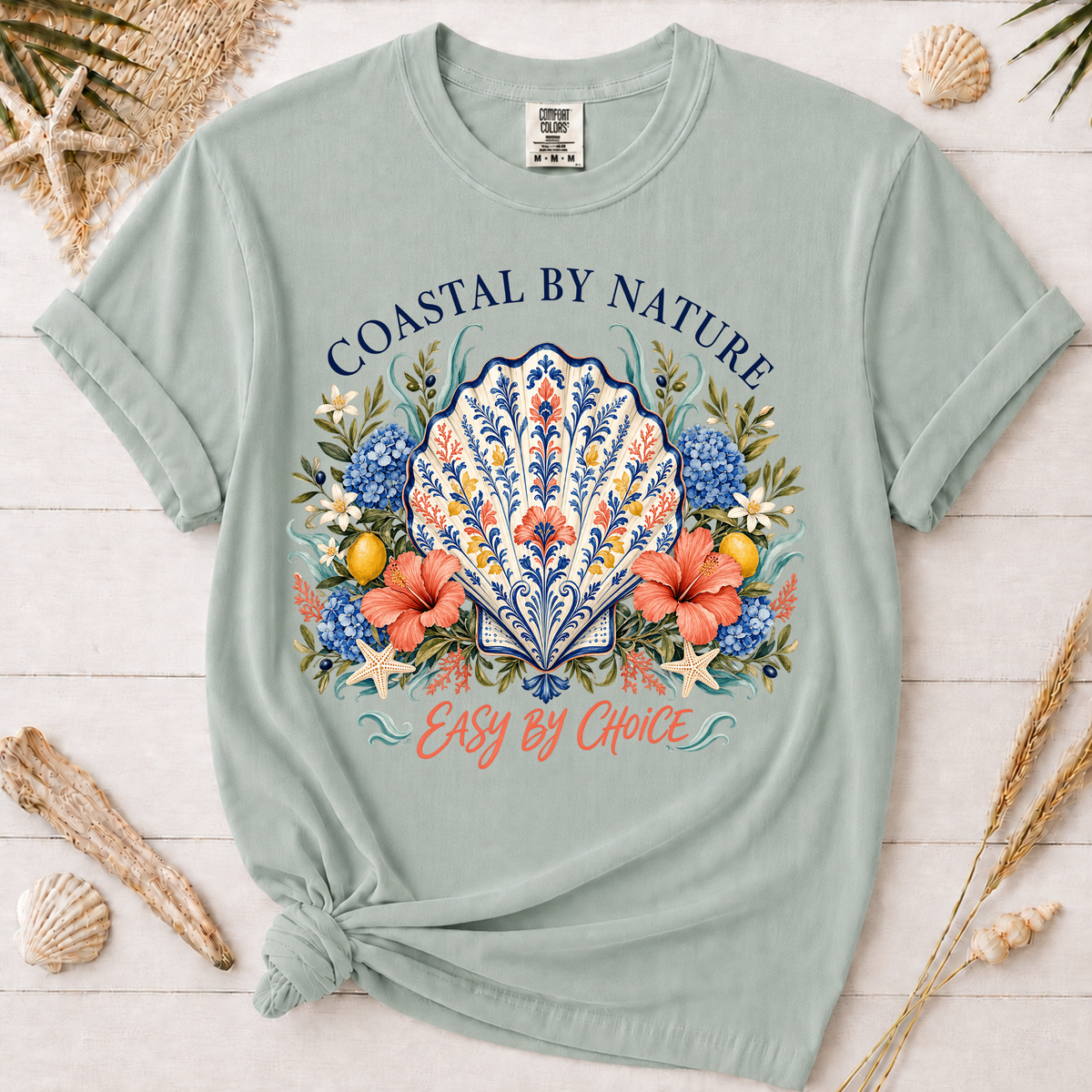 Coastal by Nature Easy by Choice Seashell Graphic Tee