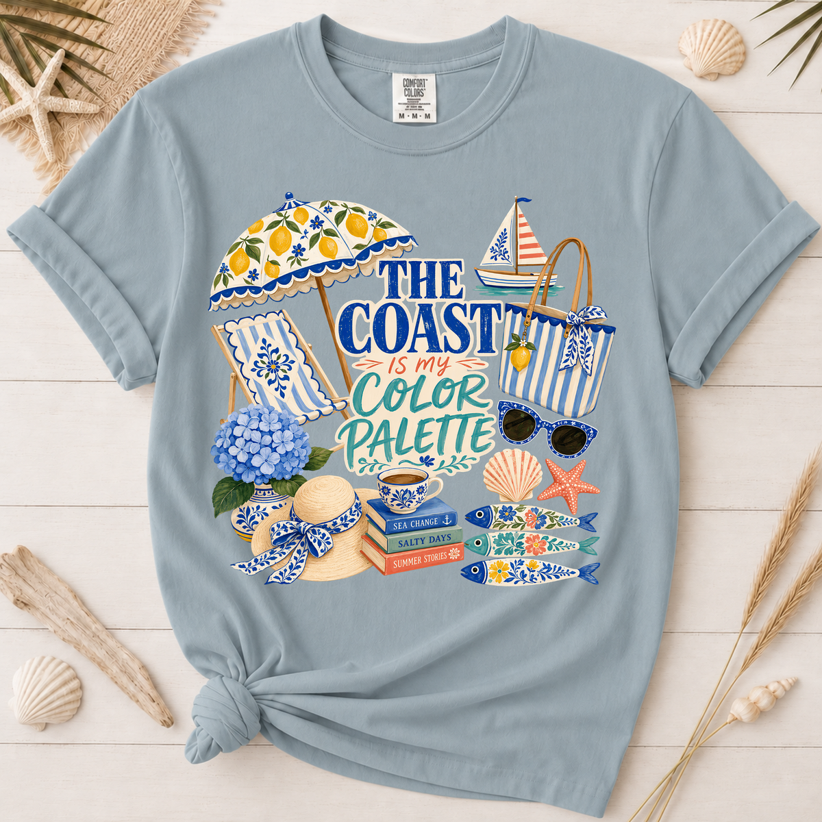 The Coast Is My Color Palette Italian Summer Graphic Tee