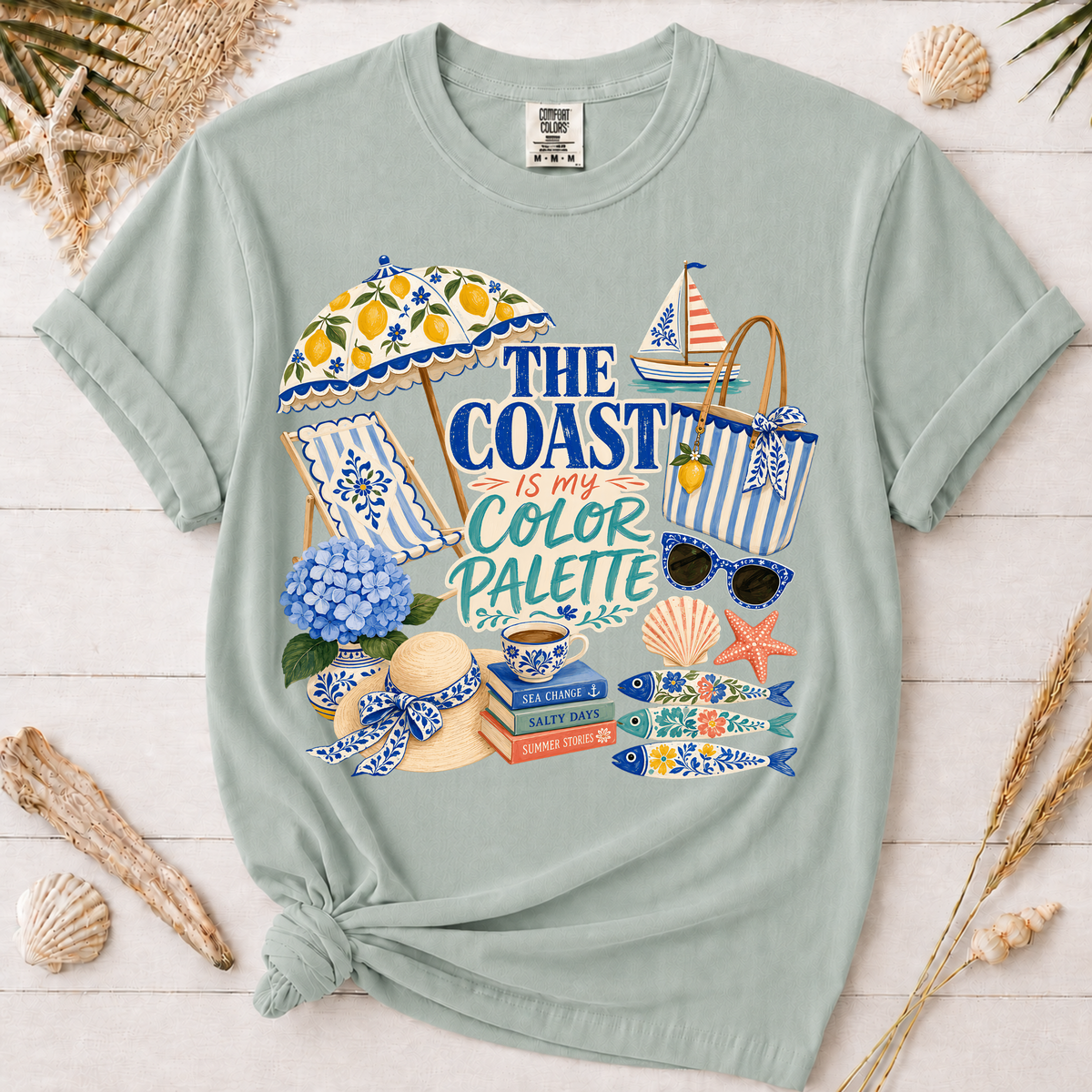 The Coast Is My Color Palette Italian Summer Graphic Tee