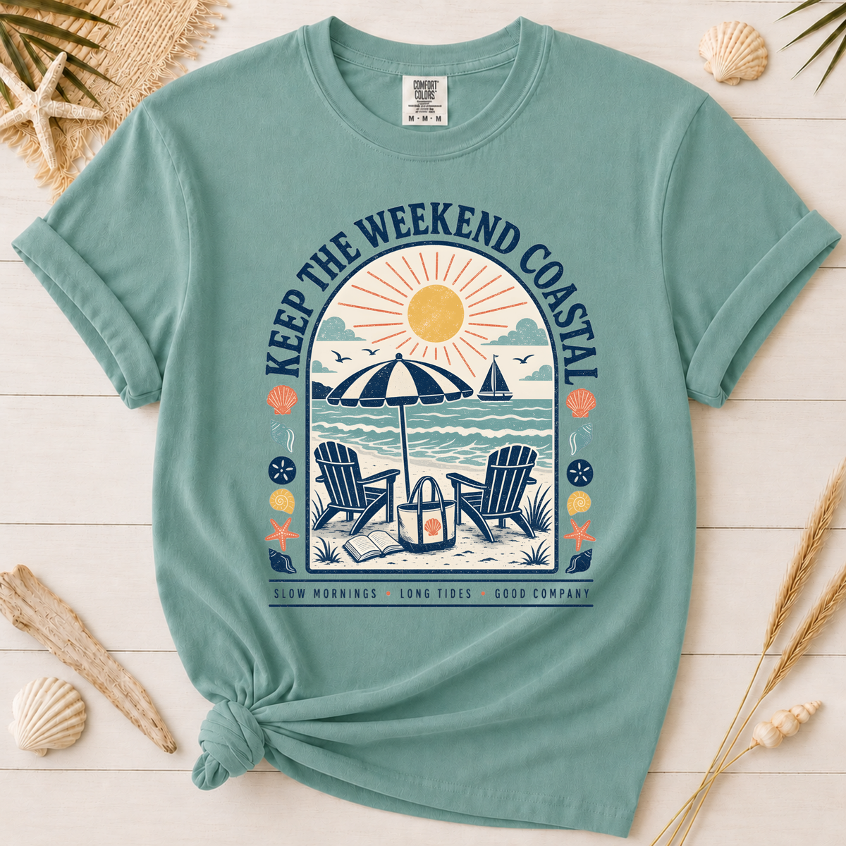 Keep the Weekend Coastal Beach Life Graphic Tee