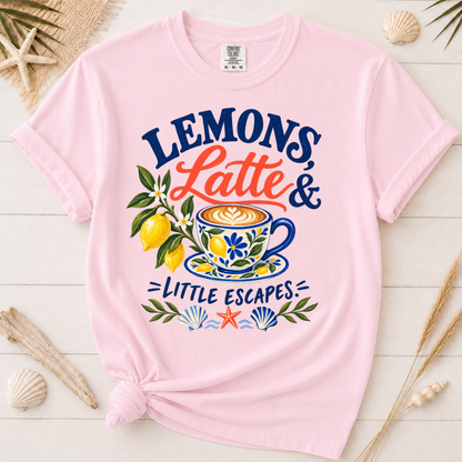 Lemons, Latte & Little Escapes Mediterranean Coffee Graphic Tee