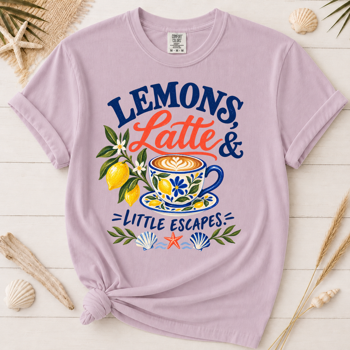 Lemons, Latte & Little Escapes Mediterranean Coffee Graphic Tee