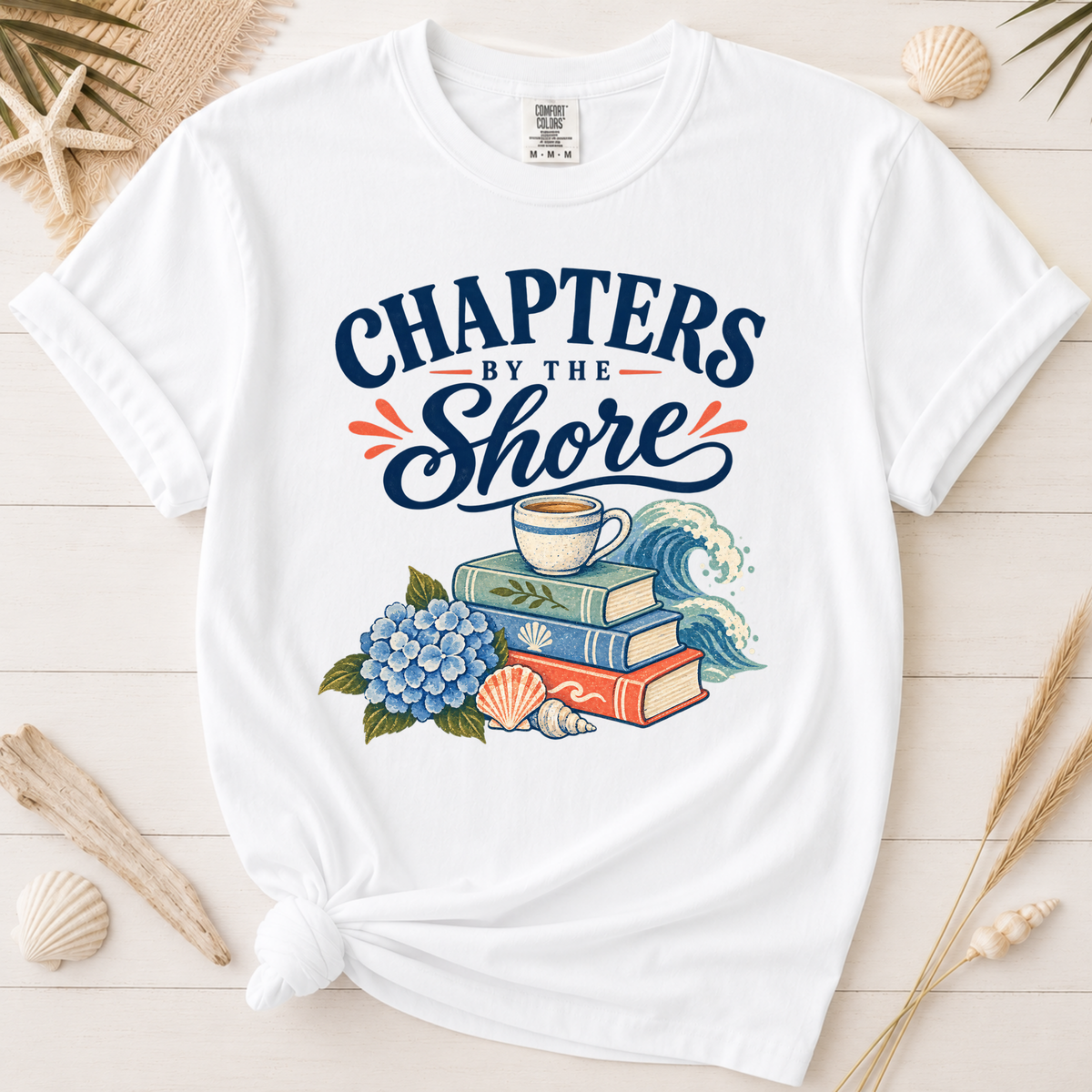 Chapters by the Shore Beach Reading Graphic Tee