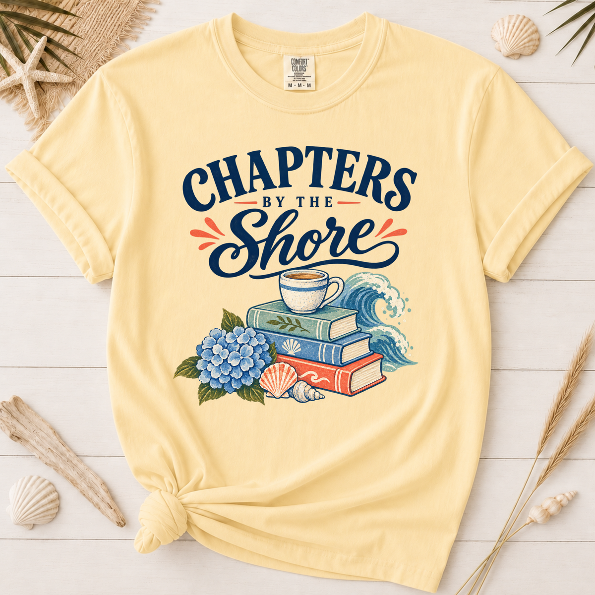 Chapters by the Shore Beach Reading Graphic Tee