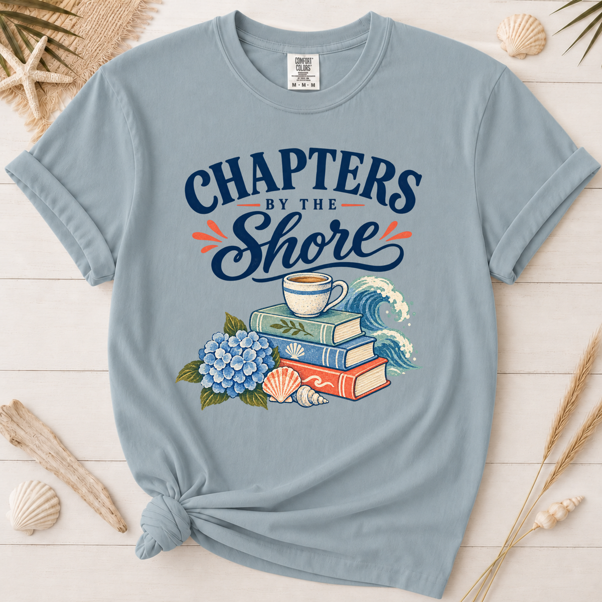 Chapters by the Shore Beach Reading Graphic Tee