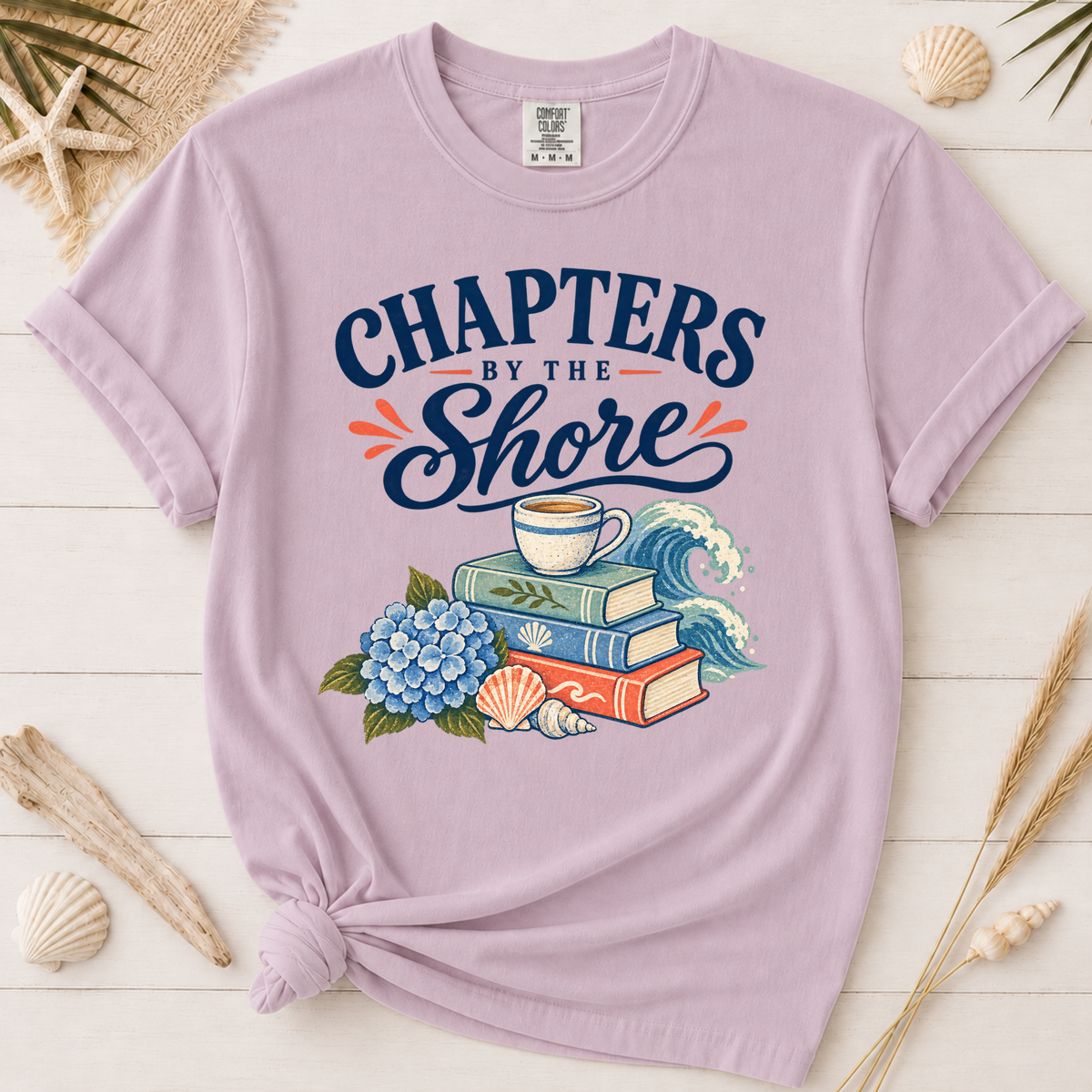 Chapters by the Shore Beach Reading Graphic Tee