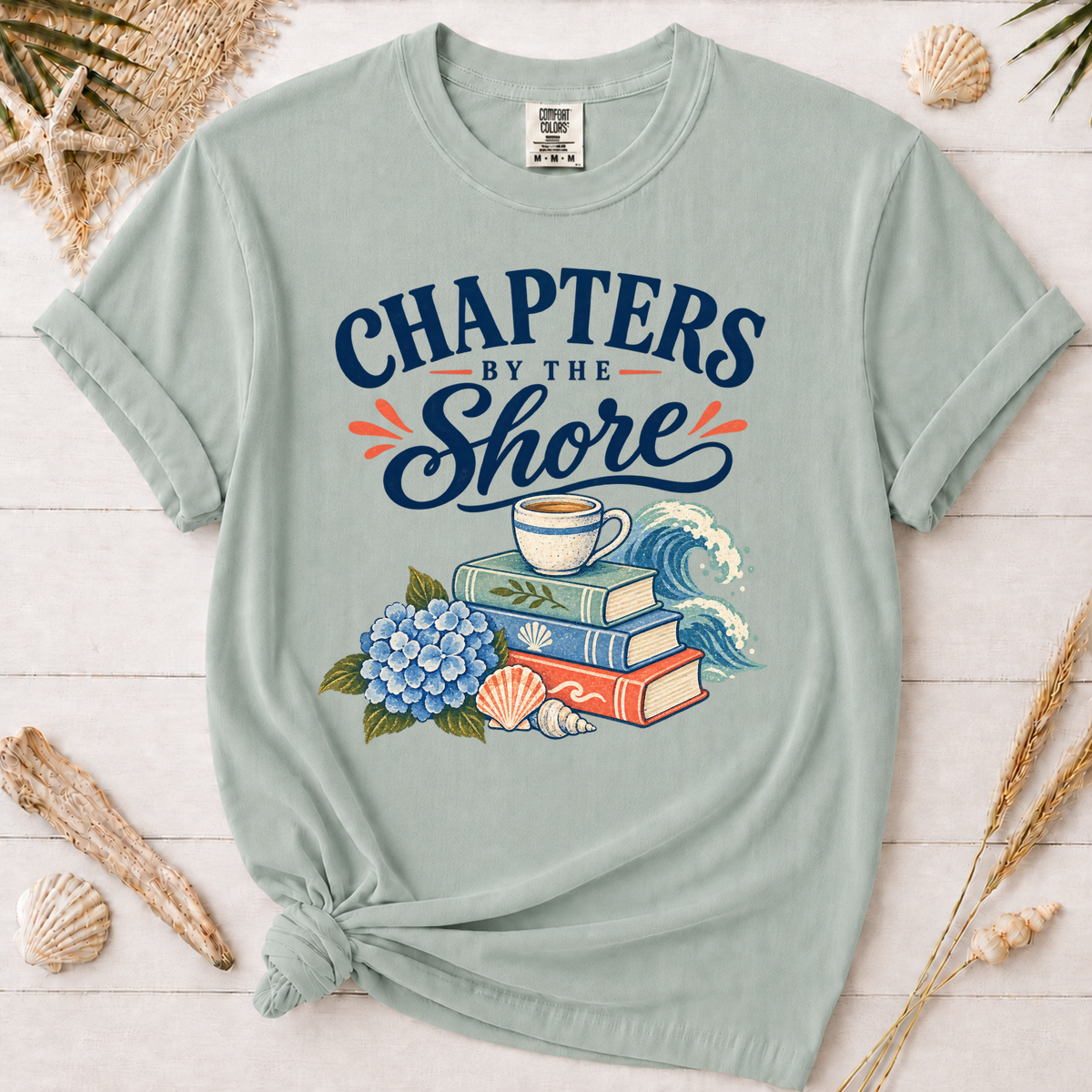 Chapters by the Shore Beach Reading Graphic Tee