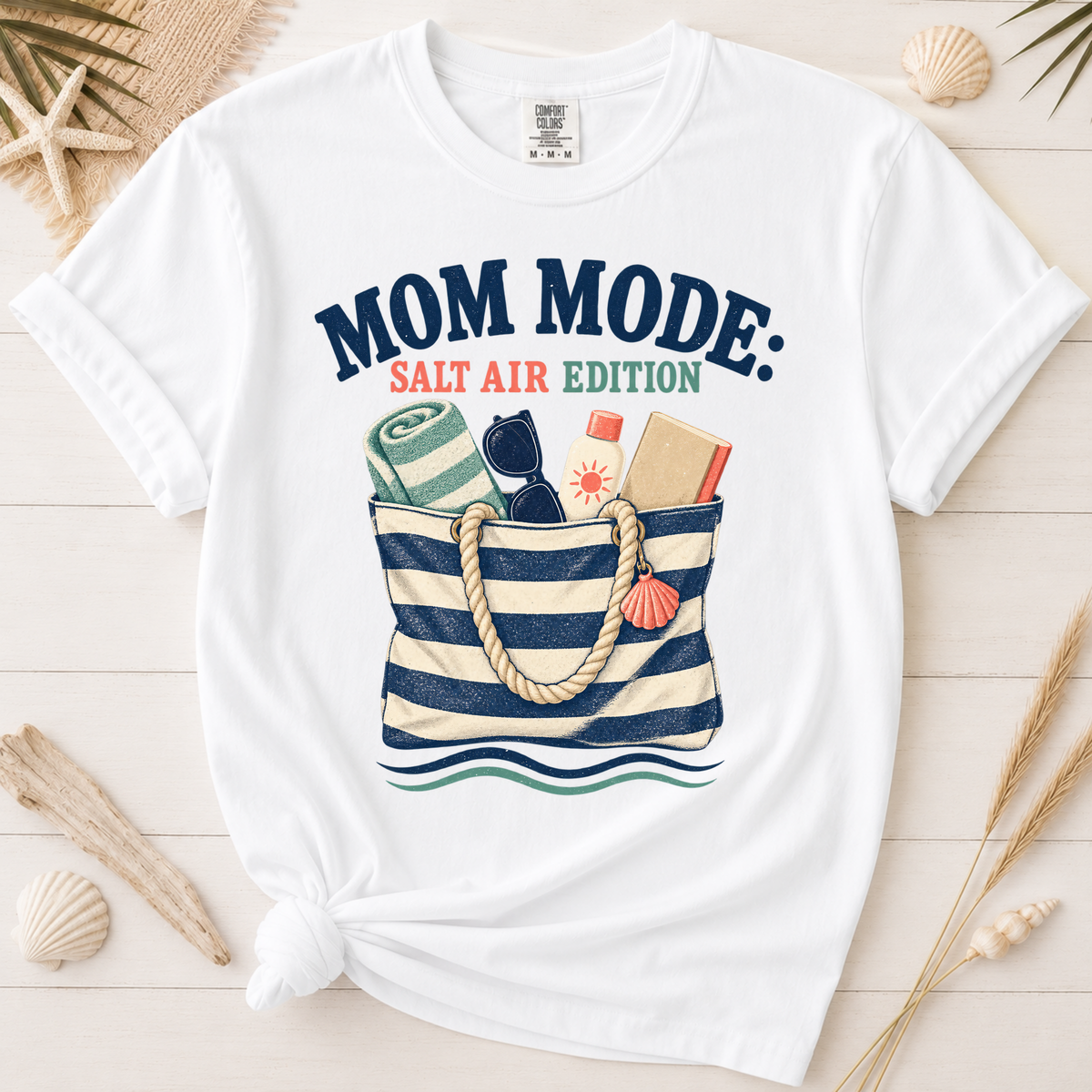 Mom Mode Salt Air Edition Beach Mom Graphic Tee