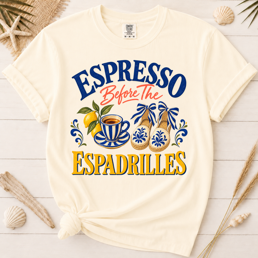 Espresso Before the Espadrilles Italian Summer Graphic Tee
