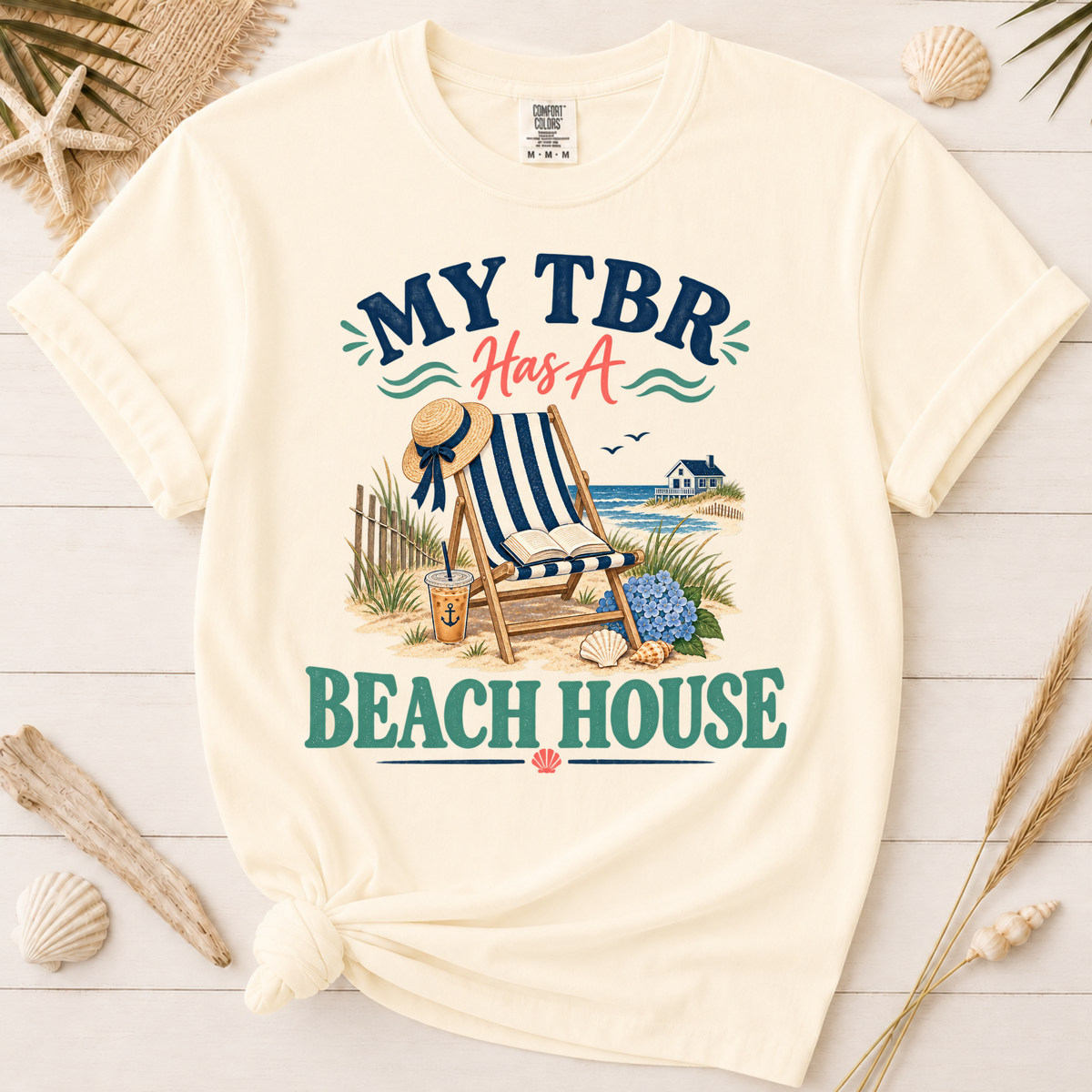 My TBR Has a Beach House Book Lover Graphic Tee