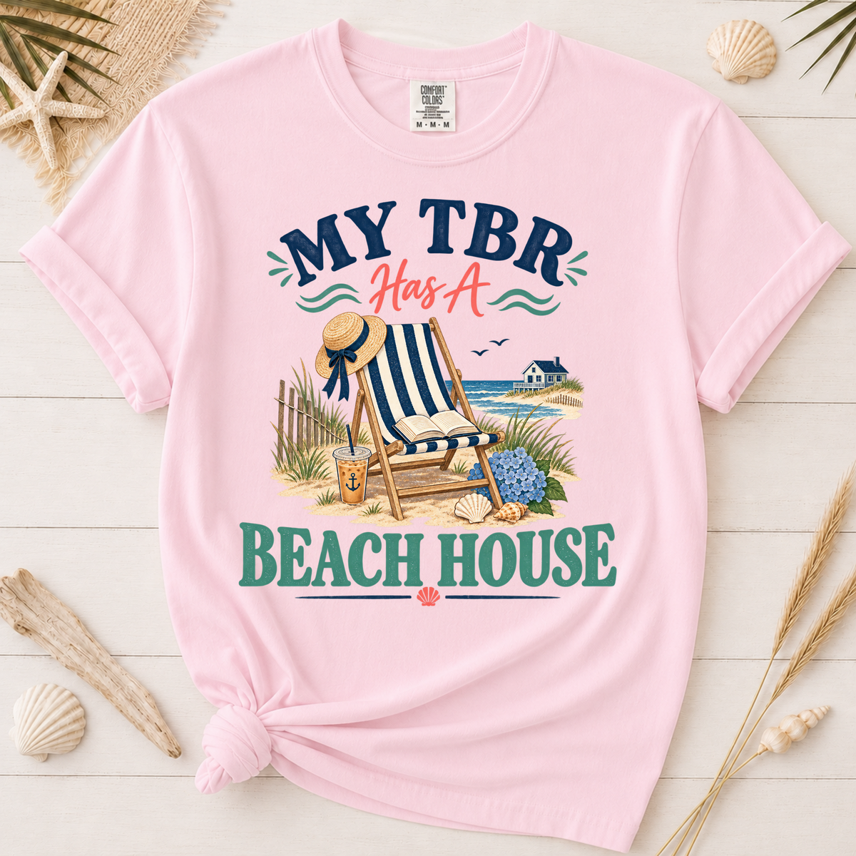 My TBR Has a Beach House Book Lover Graphic Tee