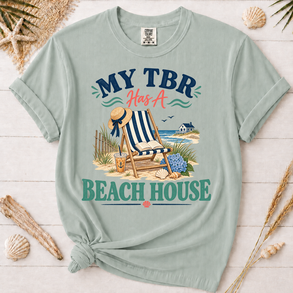 My TBR Has a Beach House Book Lover Graphic Tee