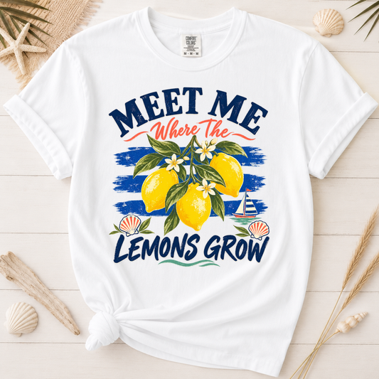 Meet Me Where the Lemons Grow Amalfi Coast Graphic Tee