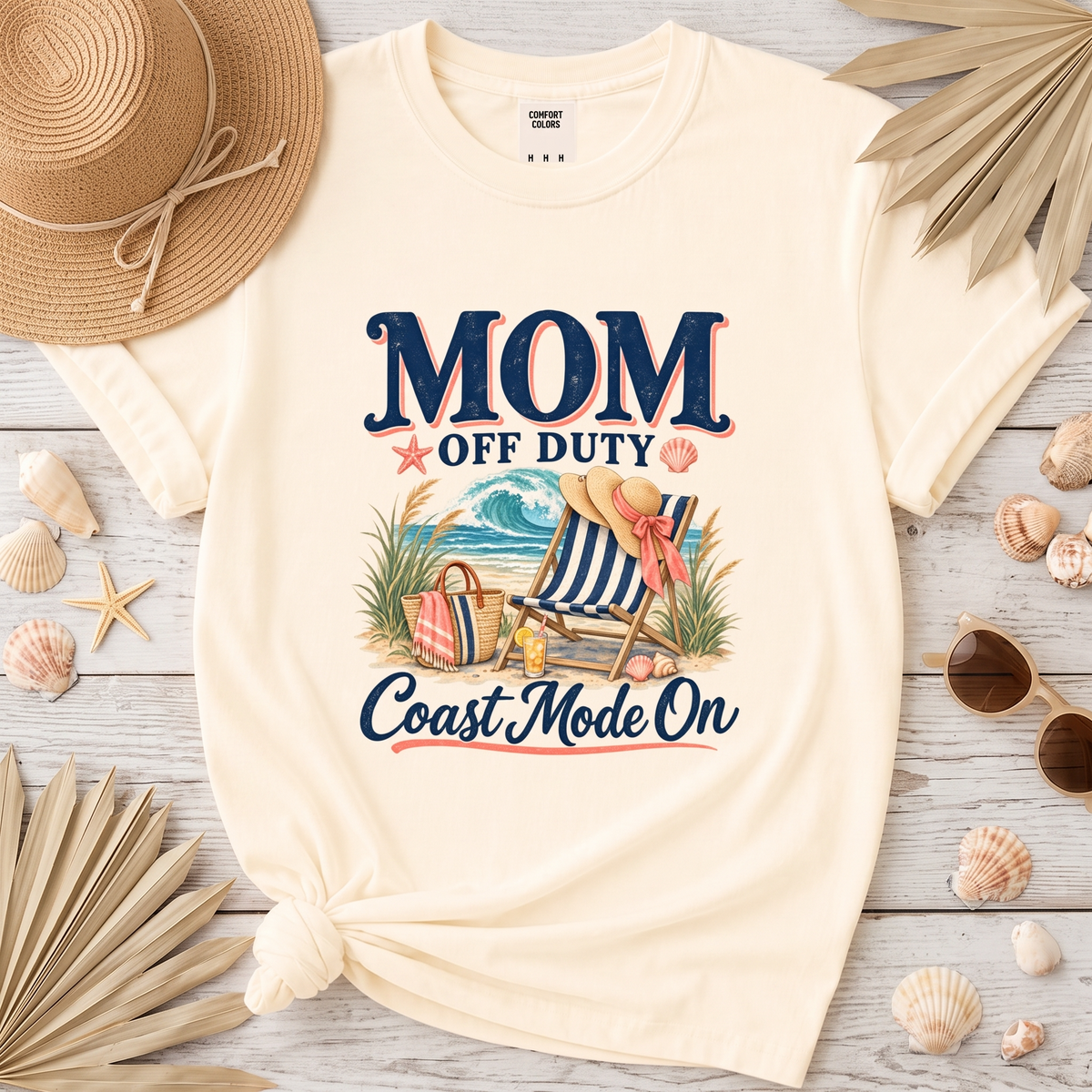 Mom Off Duty Coast Mode On Graphic Tee