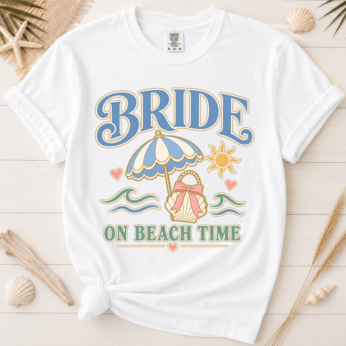 Bride on Beach Time Coastal Bride Graphic Tee