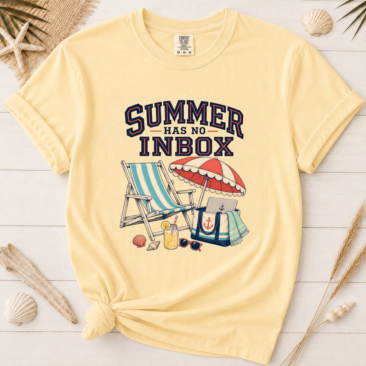 Summer Has No Inbox Coastal Vacation Graphic Tee