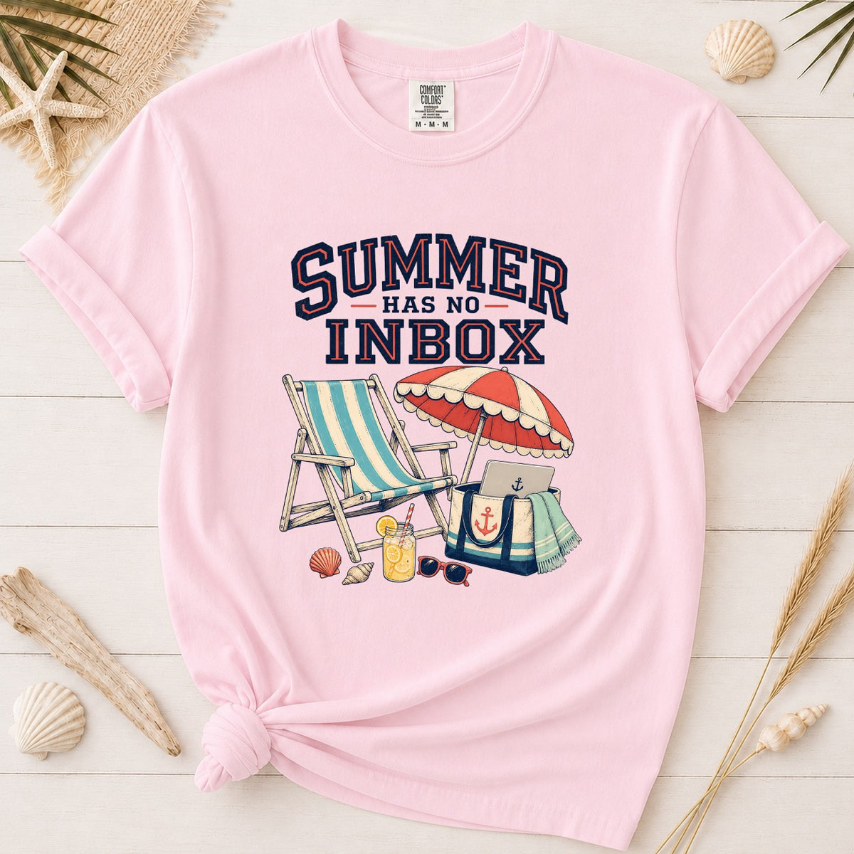 Summer Has No Inbox Coastal Vacation Graphic Tee