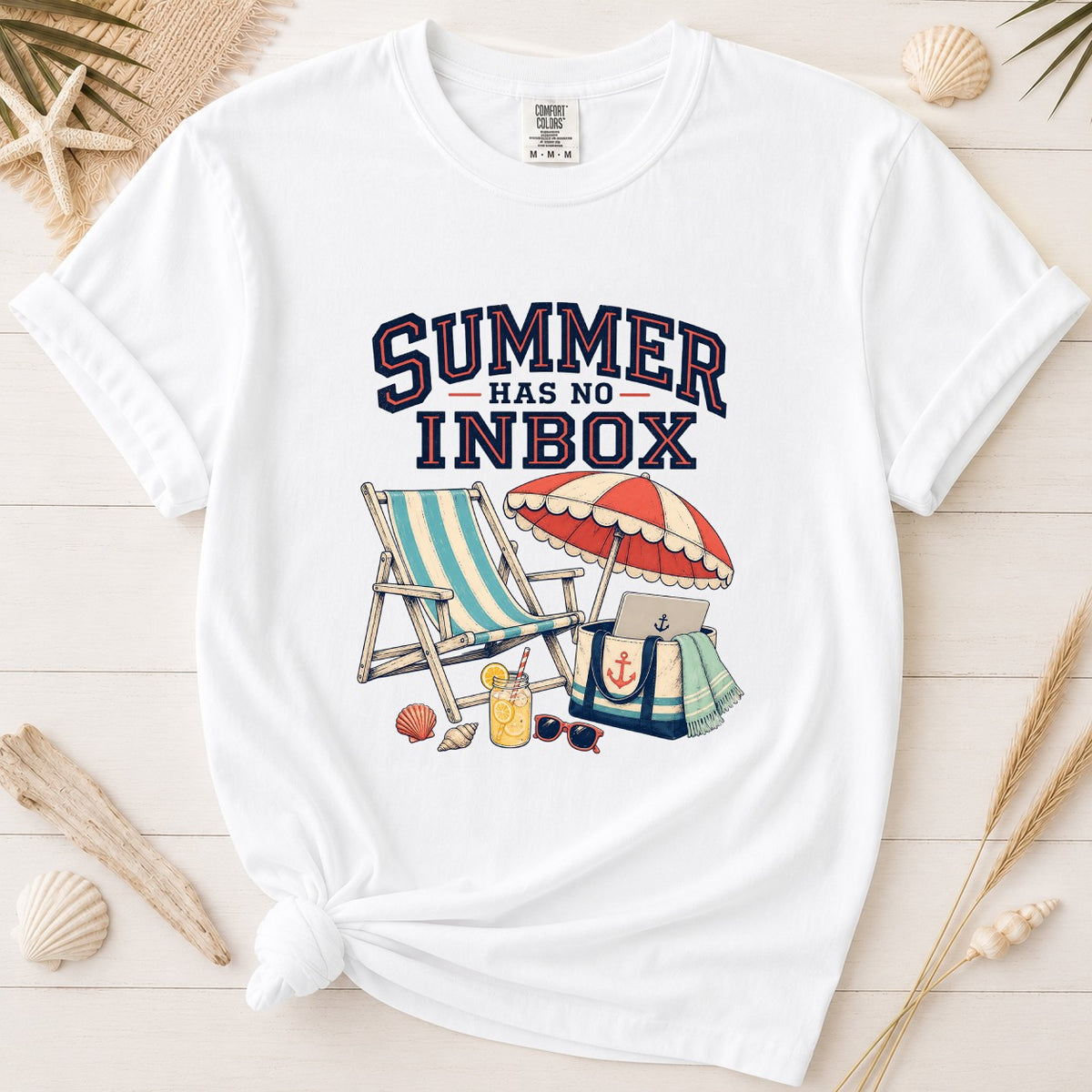 Summer Has No Inbox Coastal Vacation Graphic Tee
