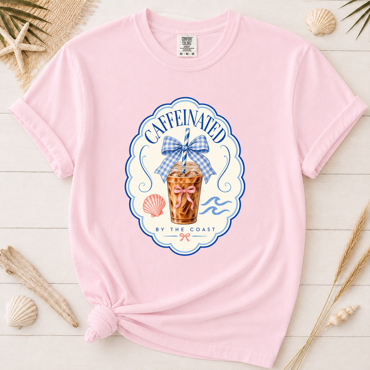 Caffeinated by the Coast Iced Coffee Graphic Tee