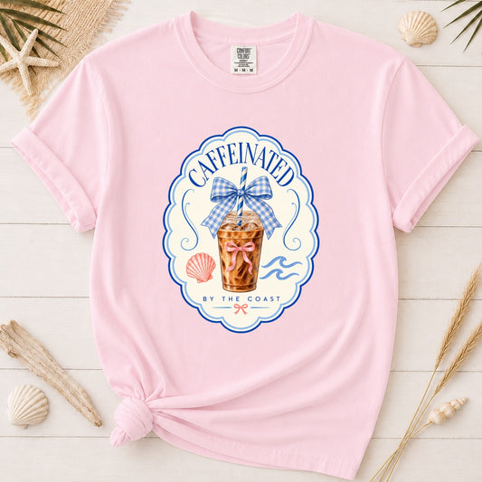 Caffeinated by the Coast Iced Coffee Graphic Tee