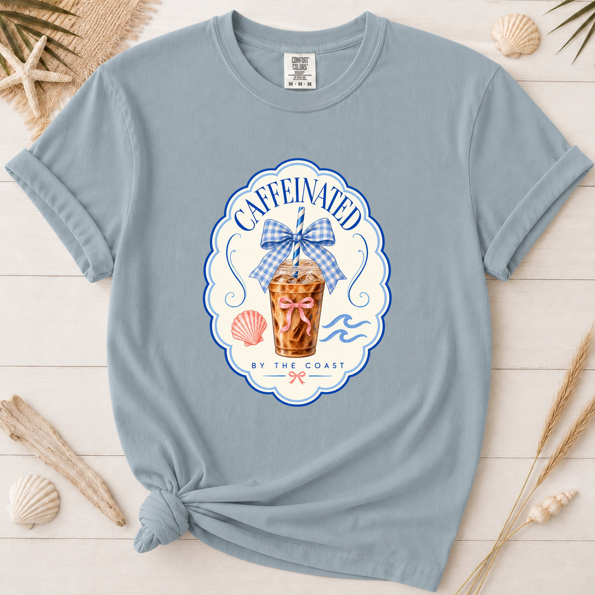 Caffeinated by the Coast Iced Coffee Graphic Tee