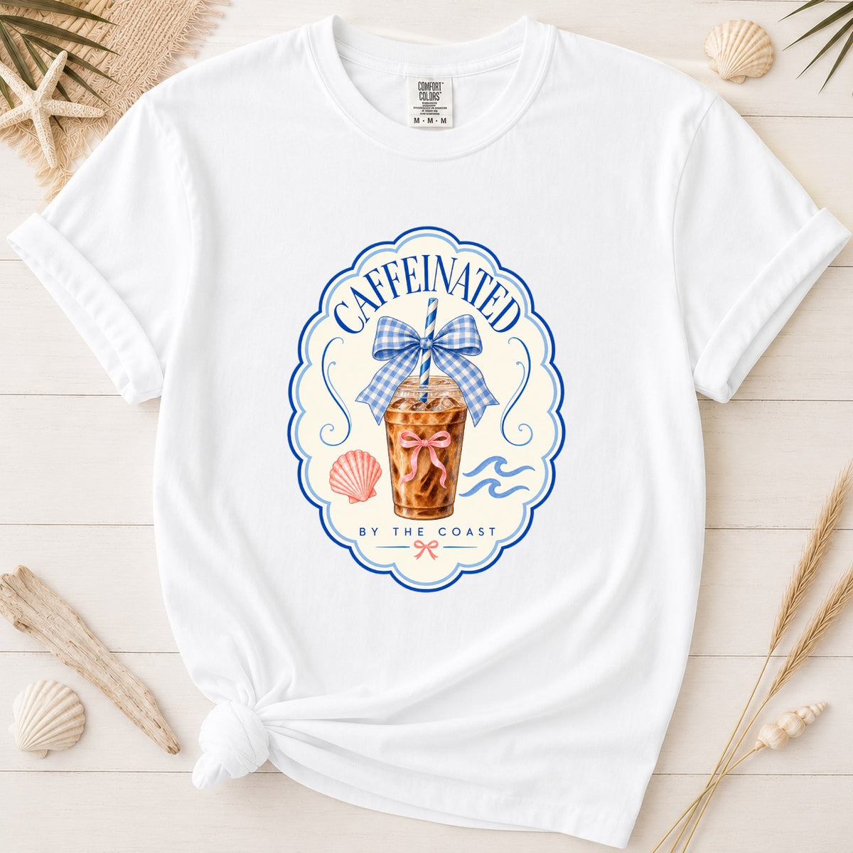 Caffeinated by the Coast Iced Coffee Graphic Tee