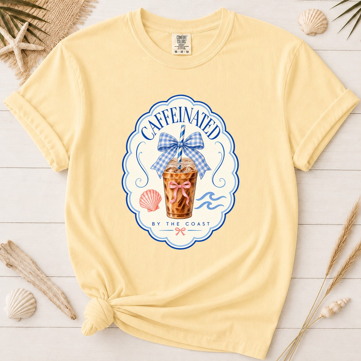 Caffeinated by the Coast Iced Coffee Graphic Tee