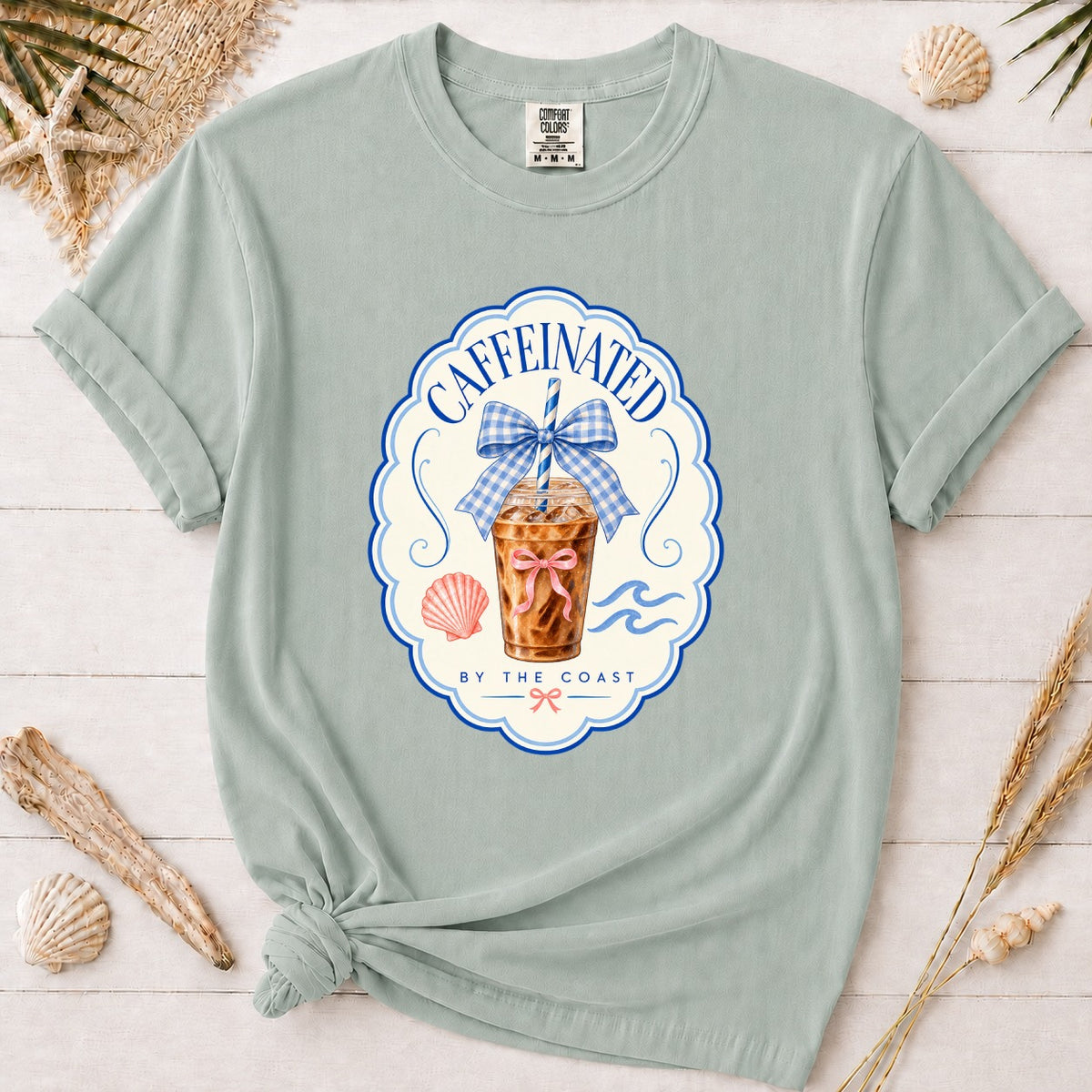 Caffeinated by the Coast Iced Coffee Graphic Tee