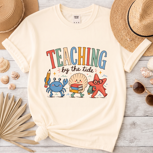 Teaching by the Tide Coastal Teacher Graphic Tee