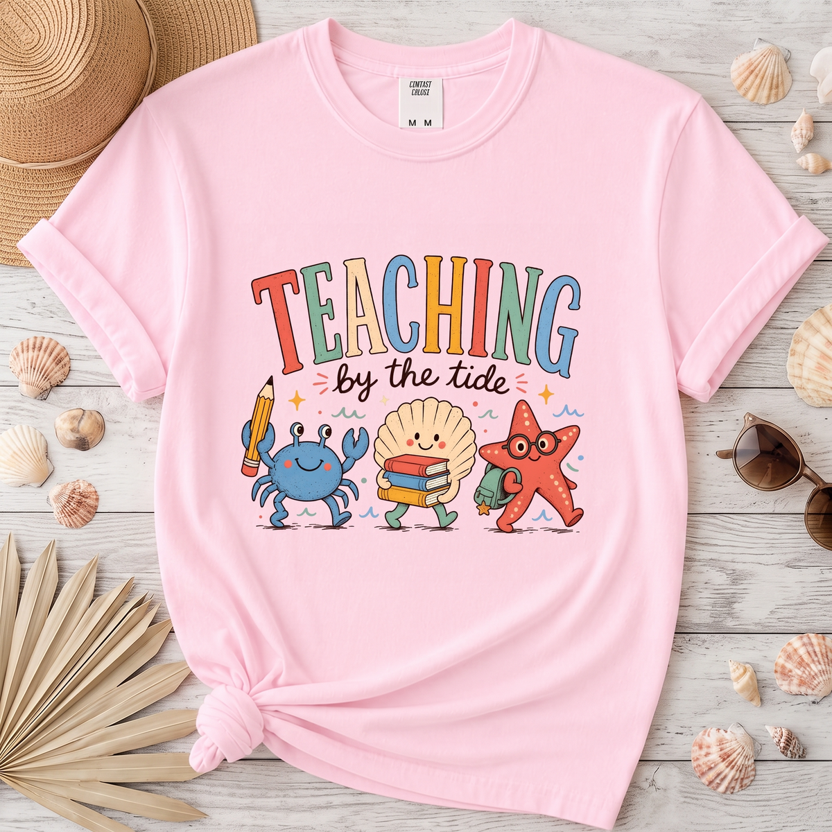 Teaching by the Tide Coastal Teacher Graphic Tee