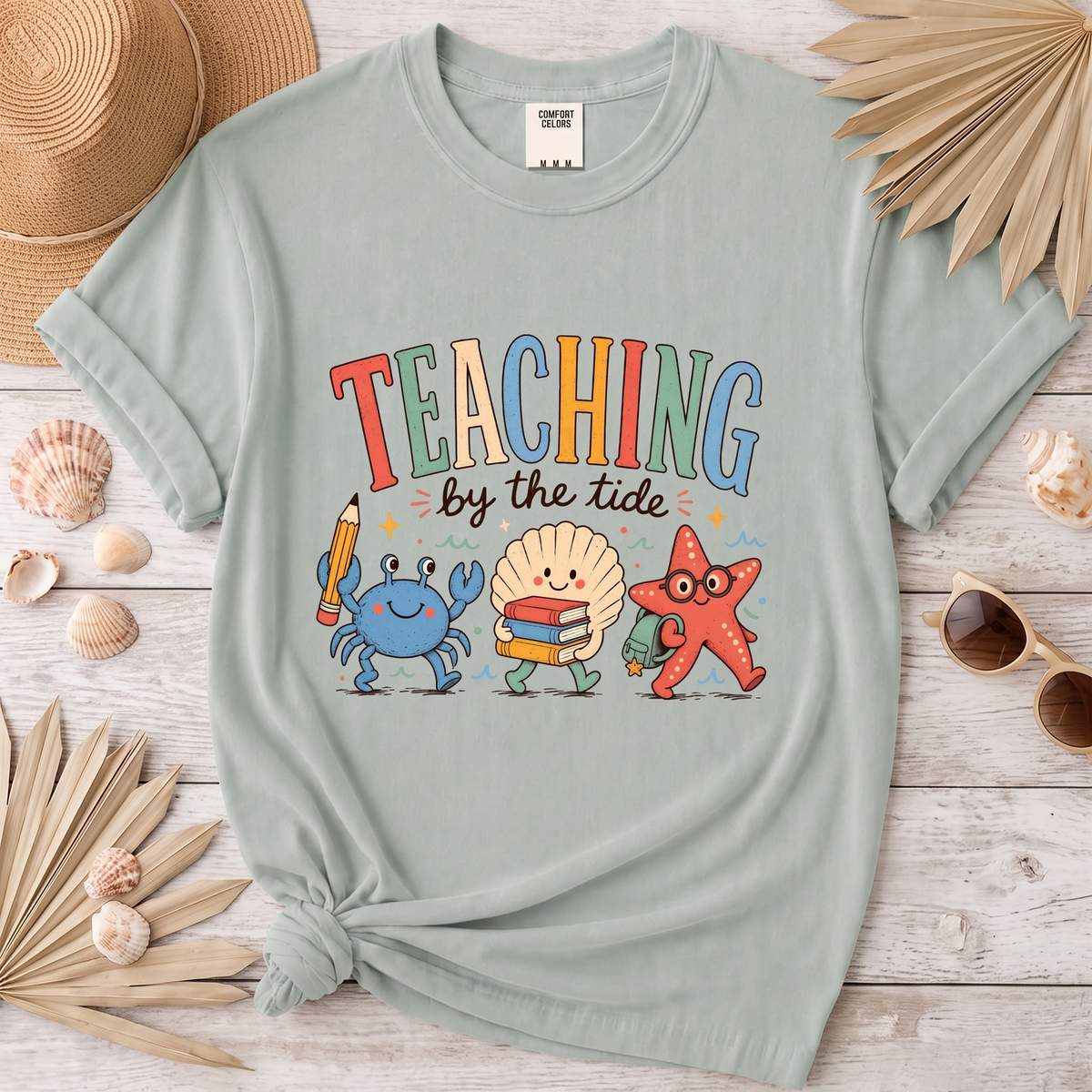 Teaching by the Tide Coastal Teacher Graphic Tee