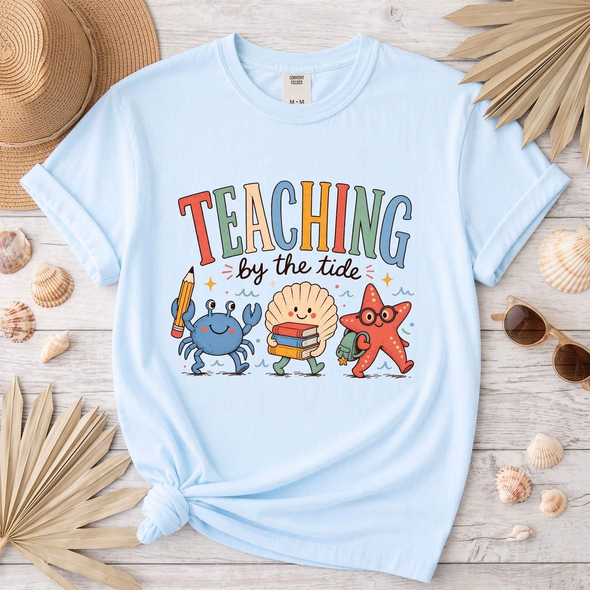 Teaching by the Tide Coastal Teacher Graphic Tee
