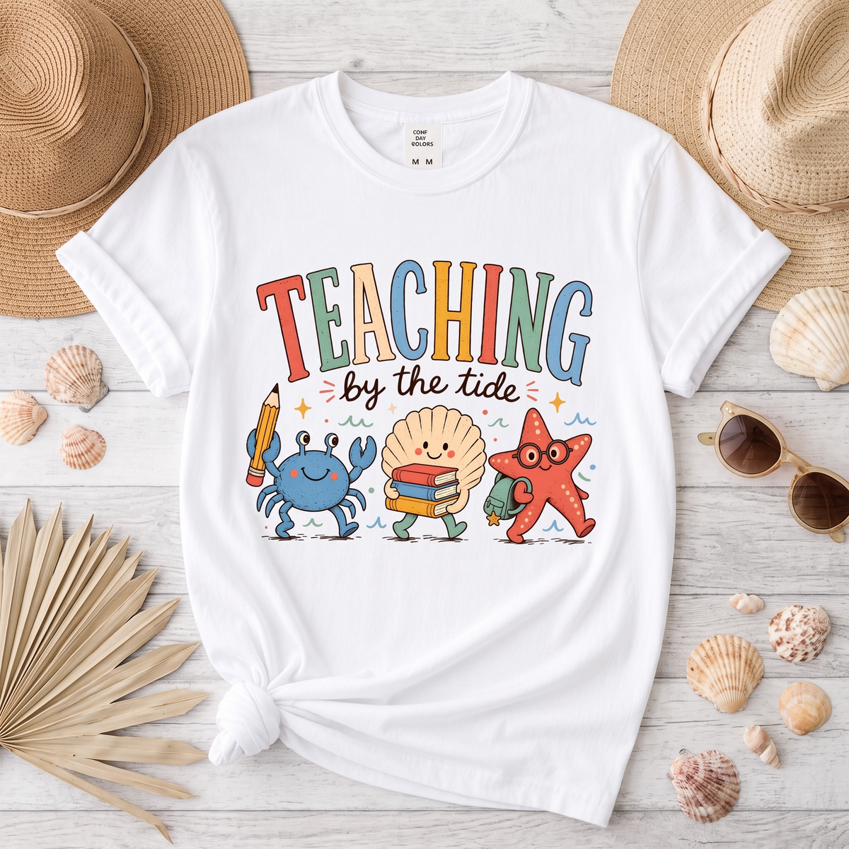 Teaching by the Tide Coastal Teacher Graphic Tee
