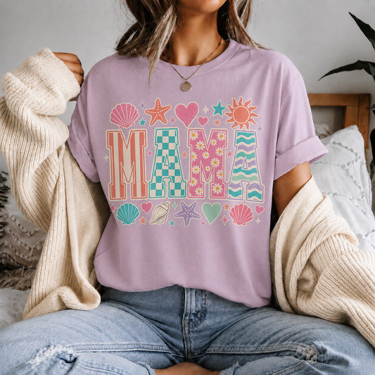 Patterned MAMA Graphic Tee