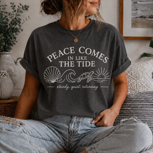 Peace Comes In Like the Tide Christian Graphic Tee