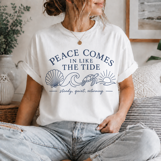 Peace Comes In Like the Tide Christian Graphic Tee