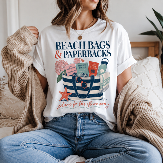 Beach Bags and Paperbacks Book Lover Graphic Tee
